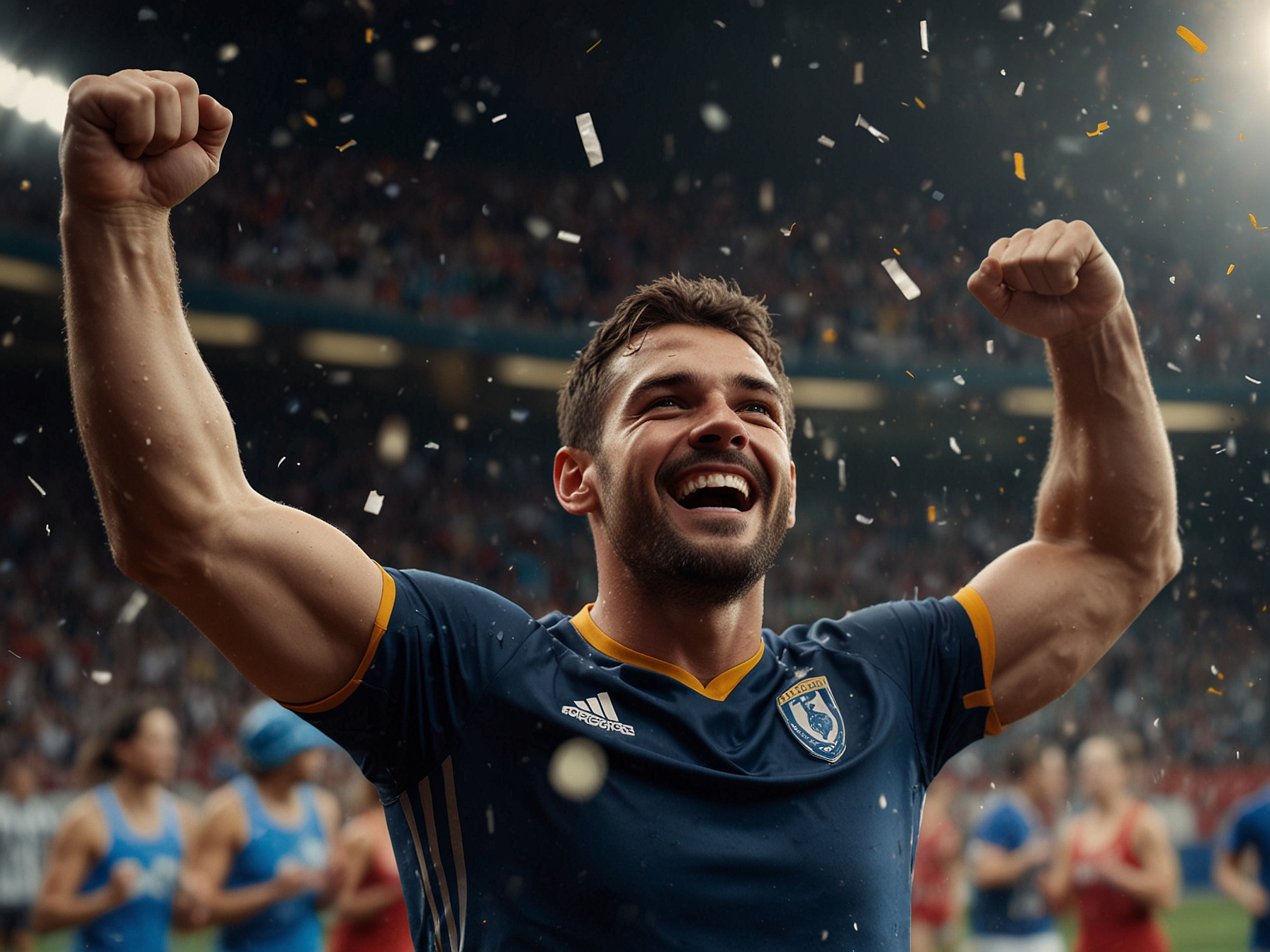 Athlete celebrating a winning bet