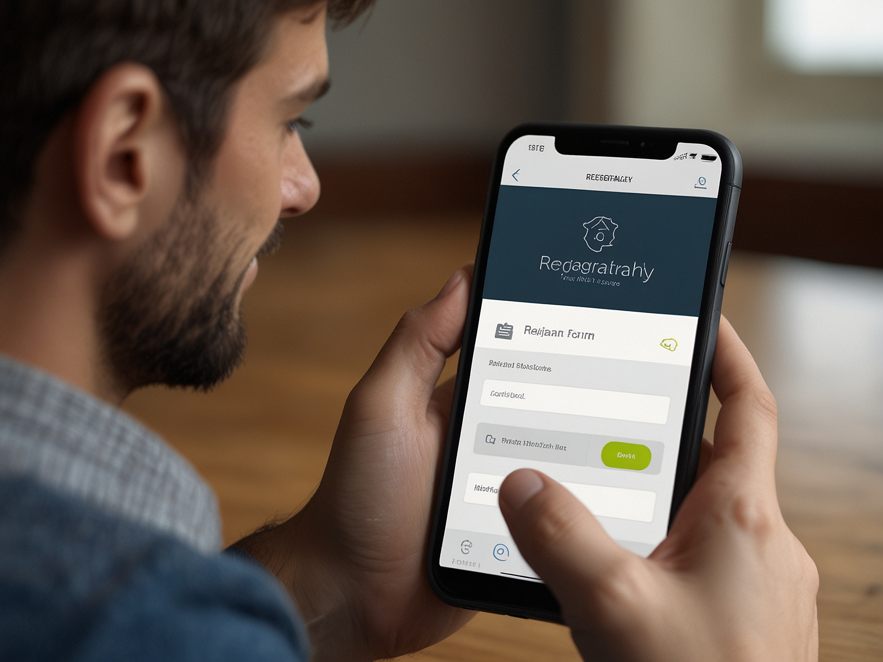 New user registering on mobile